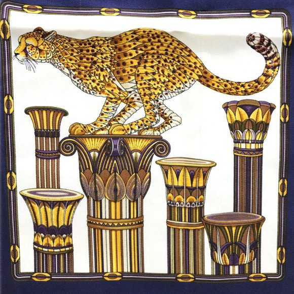 SALVATORE FERRAGAMO Silk Scarf Navy - Picture 7 of 10